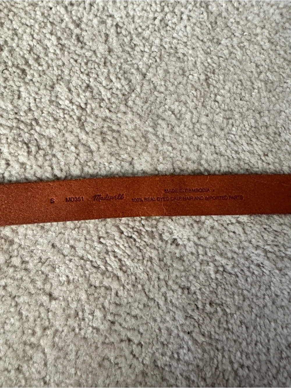 Madewell Calf Hair Cow Print Belt